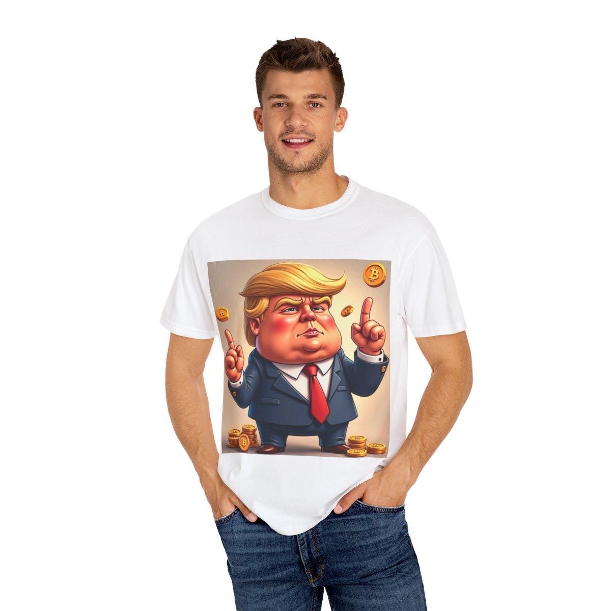 Funny Trump Bitcoin Crypto Description Unisex T-Shirt, Gift for Bitcoin Enthusiasts, Political Humor Tee, Men's Women's Clothing, Novelty