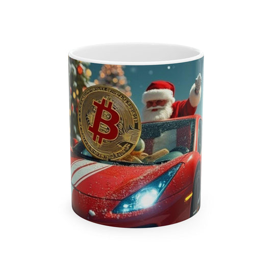 Ceramic Mug - Crypto Rich Christmas Coffee Cup, Cryptocurrency Trader Gift, Holiday Mug, Bitcoin Lover Tea Mug, Festive Xmas Drinkware