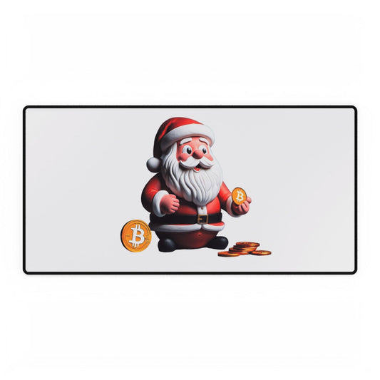 Desk Mats, Cute Bitcoin Santa keyboard mouse, Bitcoin Santa Desk Mats, Santa Mouse Pad, Christmas Desk Accessory, Holiday Gaming Mat,