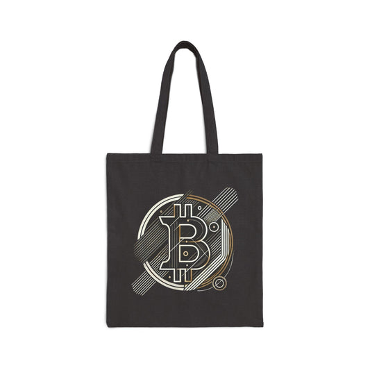 Bitcoin Cotton Canvas Tote Bag, Cryptocurrency Shoulder Bag, Financial Freedom Market Bag, Digital Currency Shopping Tote, Blockchain